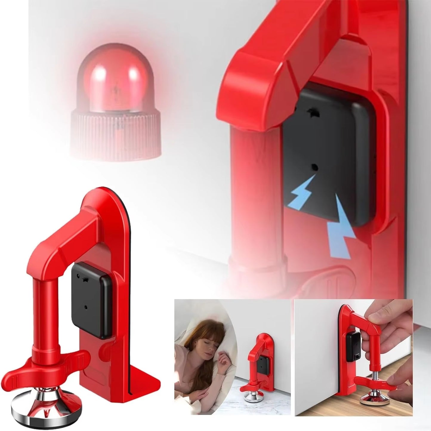 New Portable Alarm Door Stopper Battery Powered Door Lock for Women Security Protection Door Stops Anti-Theft Alarm Block System